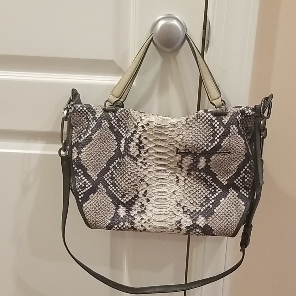 Coach Madison Python Embossed Leather Satchel - image 1